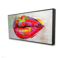 COLORFUL LIPS - Framed Print on canvas by Begin Edition