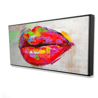 COLORFUL LIPS - Framed Print on canvas by Begin Edition