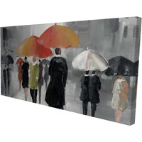 STREET SCENE WITH UMBRELLAS - Print on canvas by Begin Edition