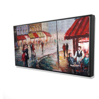 COUPLE KISSING IN THE STREET - Framed Print on canvas by Begin Edition