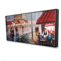 COUPLE KISSING IN THE STREET - Framed Print on canvas by Begin Edition