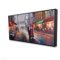 DRESSED UP COUPLE ON THE STREET - Framed Print on canvas by Begin Edition