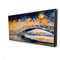 BRIDGE IN THE MOONLIGHT - Framed Print on canvas by Begin Edition