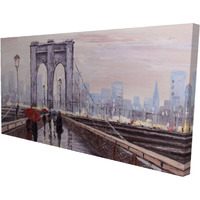 BROOKLYN BRIDGE WITH PASSERSBY - Print on canvas by Begin Edition