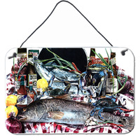 "Caroline's Treasures Fish and Beers From New Orleans Indoor Wall or Door Hanging Prints, 8 x 12"", Multicolor"