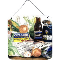 "Caroline's Treasures Barq's, Crabs and Spices Aluminum Metal Wall or Door Hanging Prints, 6 x 6"", Multicolor"