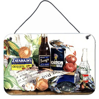 "Caroline's Treasures Barq's Crabs and Spices Indoor Aluminum Metal Wall or Door Hanging Prints, 8 x 12"", Multicolor"