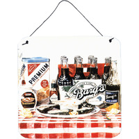 "Caroline's Treasures Barq's Oysters Aluminum Metal Wall or Door Hanging Prints, 6 x 6"", Multicolor"