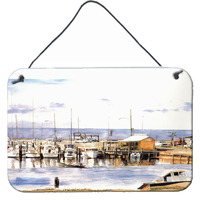 "Caroline's Treasures Pass Bait Shop Indoor Aluminum Metal Wall or Door Hanging Prints, 8 x 12"", Multicolor"