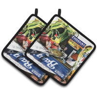 "Caroline's Treasures Crab In The Middle Pair of Pot Holders 1008PTHD, 7.5HX7.5W, Multicolor"