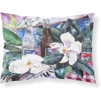 "Caroline's Treasures 1009PILLOWCASE Bar's And Magnolia Moisture Wicking Fabric Standard Pillowcase, Large, Multicolor"