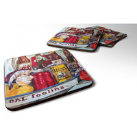 "Caroline's Treasures 1010FC Veron's and New Orleans Beers Foam Coasters (Set of 4), 3.5"" H x 3.5"" W, Multicolor"