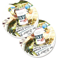 "Caroline's Treasures Dixie Beer Set of 2 Cup Holder Car Coasters 1015CARC, 2.56, Multicolor"