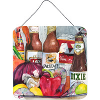 "Caroline's Treasures 1017-1DS66 New Orleans Beers and Spices Aluminum Metal Wall or Door Hanging Prints, 6 x 6"", Multicolor"
