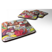 "Caroline's Treasures 1017-1FC New Orleans Beers and Spices Foam Coasters (Set of 4), 3.5"" H x 3.5"" W, Multicolor"
