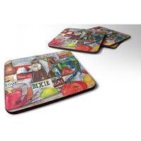"Caroline's Treasures 1017-2FC New Orleans Beers and Spices Foam Coasters (Set of 4), 3.5"" H x 3.5"" W, Multicolor"