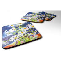 "Caroline's Treasures 6003FC Flowers-Daisy Foam Coasters (Set of 4), 3.5"" H x 3.5"" W, Multicolor"