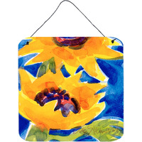 "Caroline's Treasures 6012DS66 Flower-Sunflower Aluminum Metal Wall or Door Hanging Prints, 6 x 6"", Multicolor"