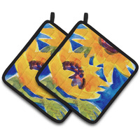 "Caroline's Treasures Flower - Sunflower Pair of Pot Holders 6012PTHD, 7.5HX7.5W, Multicolor"