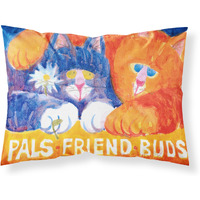 "Caroline's Treasures 6029PILLOWCASE Cats Pals Friends Buds Moisture Wicking Fabric Standard Pillowcase, Large, Multicolor"