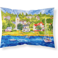 "Caroline's Treasures 6031PILLOWCASE Harbor Scene with Sailboat Moisture Wicking Fabric Standard Pillowcase, Large, Multicolor"