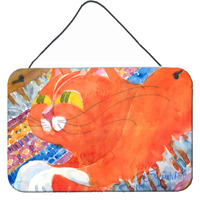 "Caroline's Treasures 6033DS812 Cat Indoor Aluminum Metal Wall or Door Hanging Prints, 8 x 12"", Multicolor"
