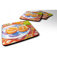 "Caroline's Treasures 6035FC Florida Oranges Sliced for Breakfast Foam Coasters (Set of 4), 3.5"" H x 3.5"" W, Multicolor"