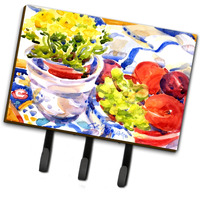 "Caroline's Treasures 6037TH68 Apples, Plums and Grapes with Flowers Leash Holder or Key Hook, Large, Multicolor"