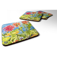 "Caroline's Treasures 6038FC Flower-Gerber Daisies Foam Coasters (Set of 4), 3.5"" H x 3.5"" W, Multicolor"