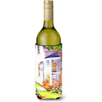 White Cottage at the beach Wine Bottle Beverage Insulator Beverage Insulator Hugger