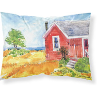 "Caroline's Treasures 6041PILLOWCASE Old Red Cottage At The Lake Beach Moisture Wicking Fabric Standard Pillowcase, Large, Multicolor"