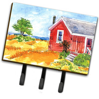 "Caroline's Treasures 6041TH68 Old Red Cottage House at The Lake or Beach Leash Holder or Key Hook, Large, Multicolor"