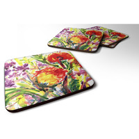 "Caroline's Treasures 6042FC Flower Foam Coasters (Set of 4), 3.5"" H x 3.5"" W, Multicolor"
