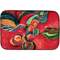 "Caroline's Treasures Red Flowers And Berries Dish Drying Mat, 14 X 21, Multicolor"