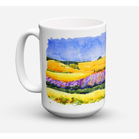 "Caroline's Treasures 6053CM15 Landscape Dishwasher Safe Microwavable Ceramic Coffee Mug, 15 oz, Multicolor"