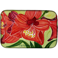"Caroline's Treasures Flower - Amaryllis Dish Drying Mat, 14"" x 21"", Multicolor"