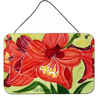 "Caroline's Treasures Flower-Amaryllis Indoor Aluminum Metal Wall or Door Hanging Prints, 8 x 12"", Multicolor"