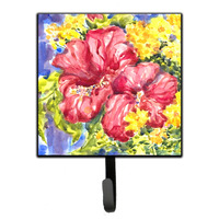 "Caroline's Treasures 6056SH4 Flower-Hibiscus Leash Holder or Key Hook, Small, Multicolor"