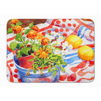 "Caroline's Treasures Flowers with a side of lemons Floor Mat, 19"" x 27"", Multicolor"