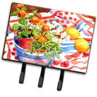 "Caroline's Treasures 6058TH68 Flowers with A Side of Lemons Leash Holder or Key Hook, Large, Multicolor"