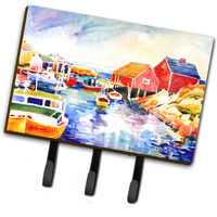 "Caroline's Treasures 6059TH68 Boats at Harbor with A View Leash Holder or Key Hook, Large, Multicolor"