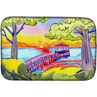 "Caroline's Treasures Dock At The Pier Dish Drying Mat, 14"" x 21"", Multicolor"