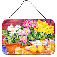 "Caroline's Treasures 6061DS812 Flower-Primroses Indoor Aluminum Metal Wall or Door Hanging Prints, 8 x 12"", Multicolor"