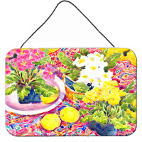 "Caroline's Treasures 6062DS812 Flower-Primroses Indoor Aluminum Metal Wall or Door Hanging Prints, 8 x 12"", Multicolor"