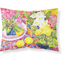 "Caroline's Treasures 6062PILLOWCASE Flower-Primroses Moisture Wicking Fabric Standard Pillowcase, Large, Multicolor"
