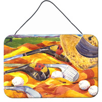 "Caroline's Treasures Golf Clubs Golfer Indoor Aluminum Metal Wall or Door Hanging Prints, 8 x 12"", Multicolor"