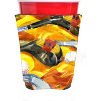 Golf Clubs Golfer Red Solo Cup Beverage Insulator Hugger