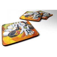 "Caroline's Treasures 6070FC Southeastern Golf Clubs with Glove and Balls Foam Coasters (Set of 4), 3.5"" H x 3.5"" W, Multicolor"