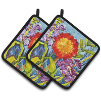 "Caroline's Treasures Flower - Sunflower Pair of Pot Holders 6075PTHD, 7.5HX7.5W, Multicolor"