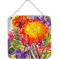 "Caroline's Treasures Flower-Aster Aluminum Metal Wall or Door Hanging Prints, 6 x 6"", Multicolor"